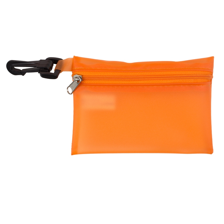 "PARKWAY 7" Piece First Aid Kit inTranslucent Zipper Kit with Plastic Carabiner Attachment 21