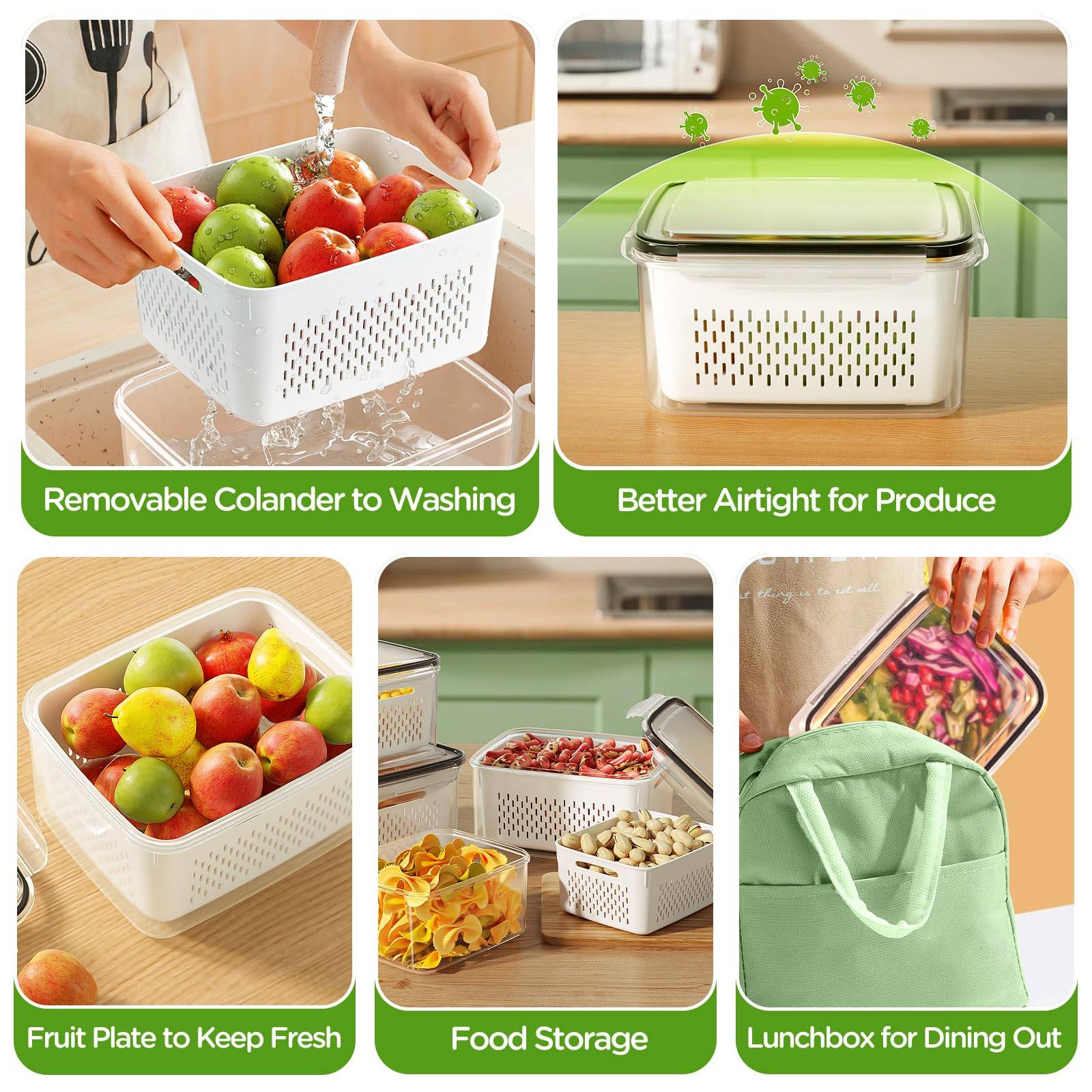 Portable Double-Layer Picnic Basket with Drain—Fridge Safe 6