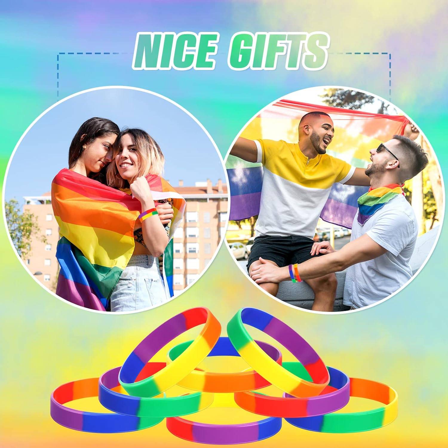 Silicone Rainbow Bracelet for Pride 10