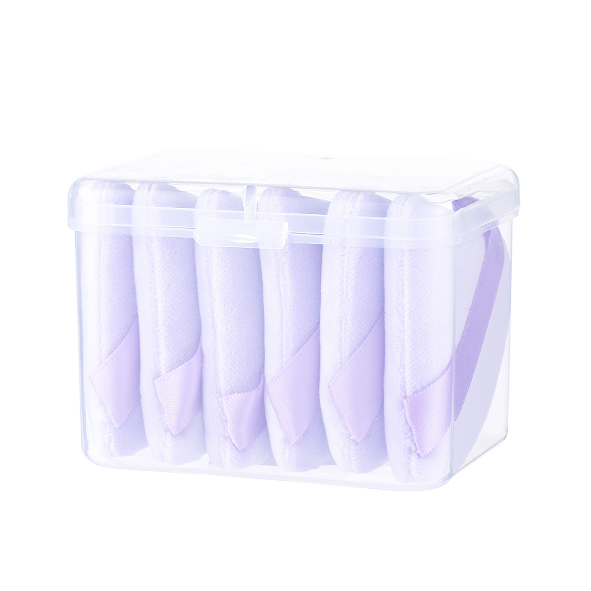 Triangle Powder Puffs Soft Velour 6PCS Makeup with Case 2