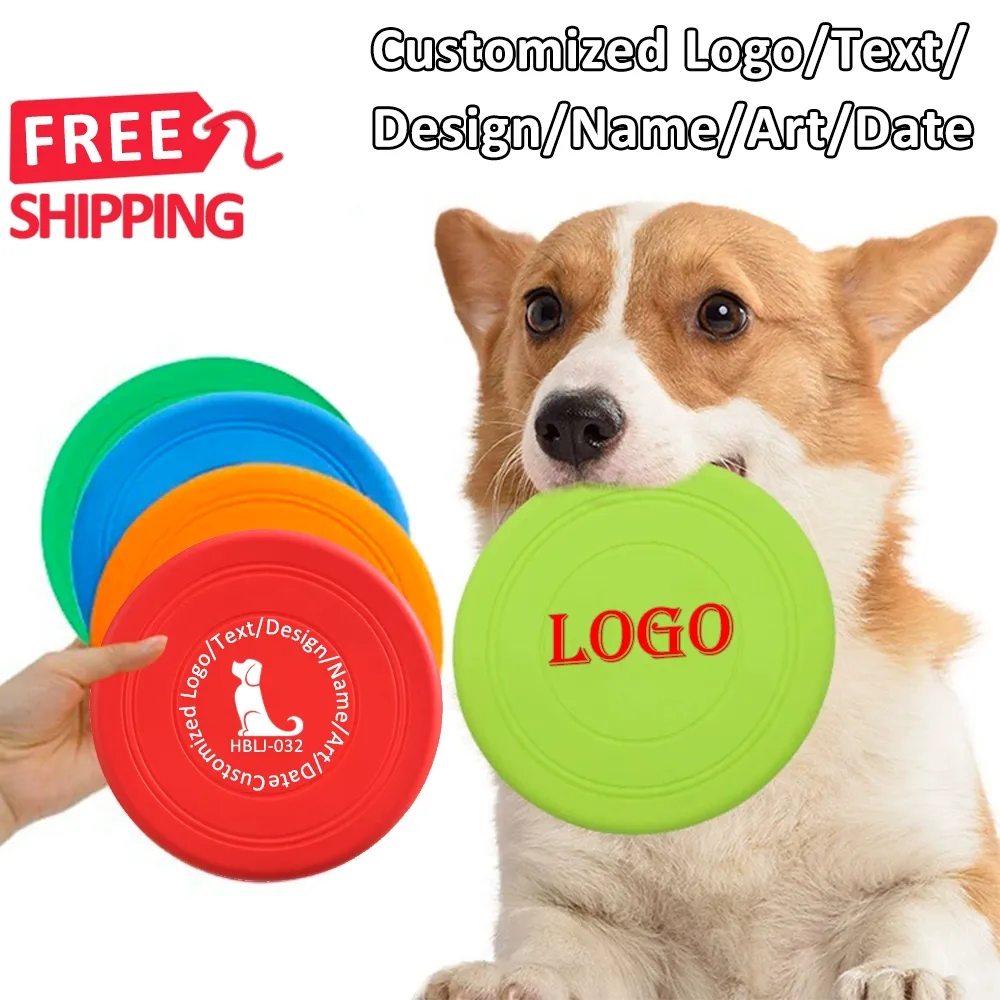 7 in Interactive Lightweight Dog Flying Disc Toy Soft Rubber 4