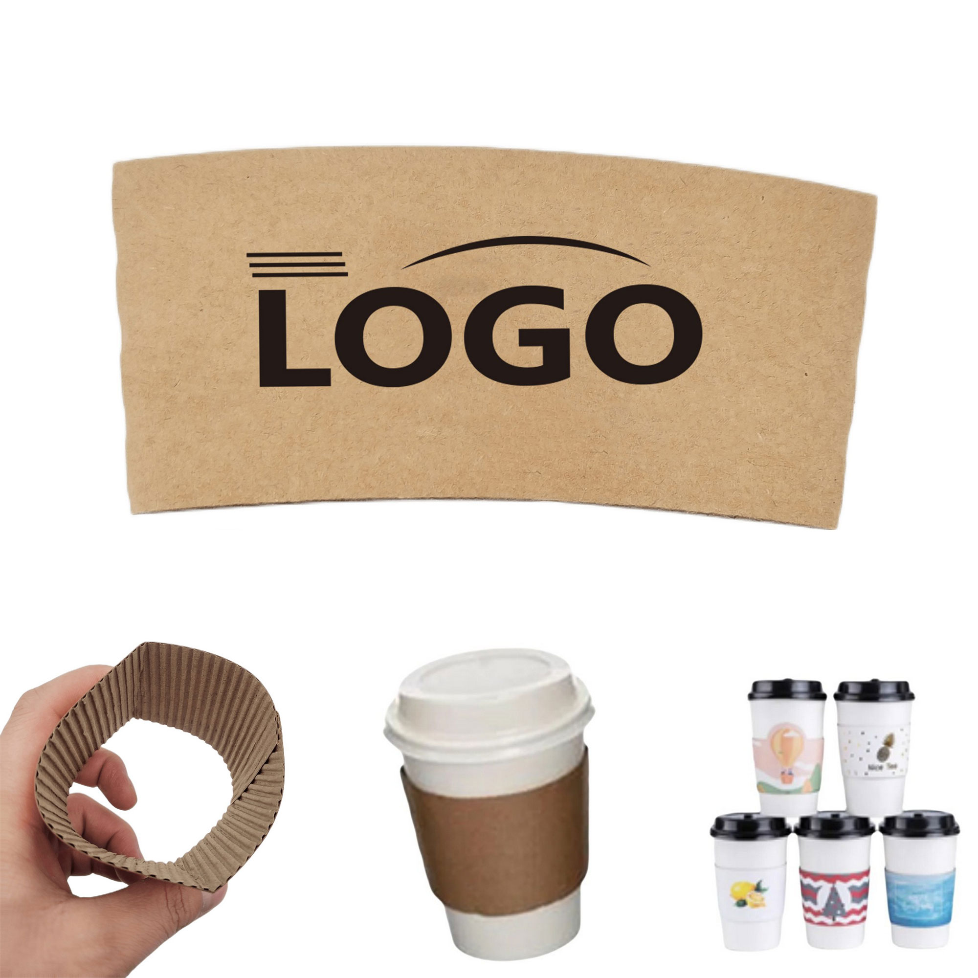 Kraft Paper Disposable Coffee Cup Sleeve Clutch 4