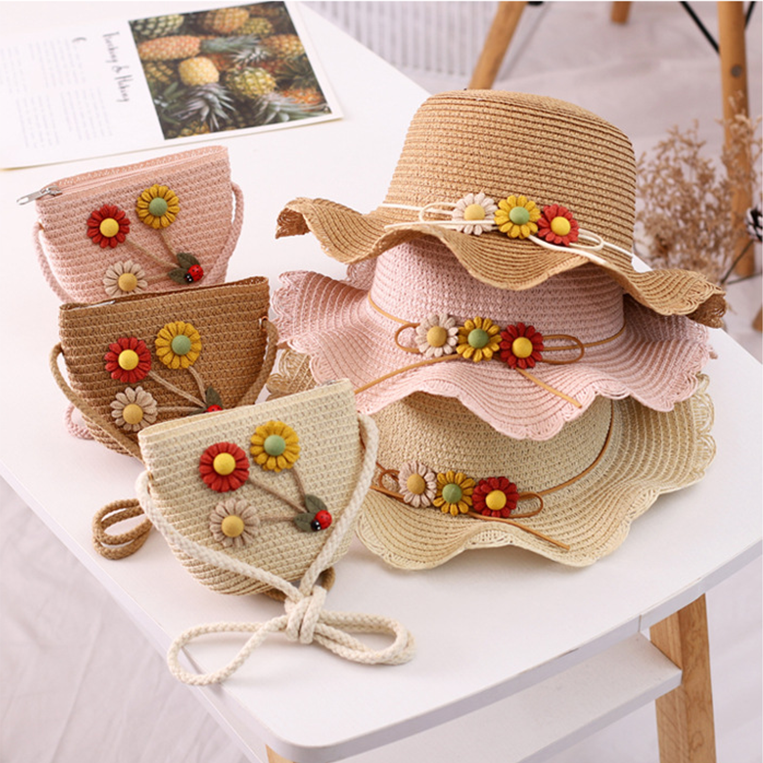 Children's Summer Sun Protection Fishing Hat and Bag 7
