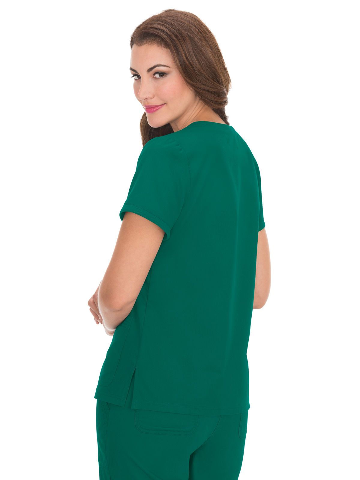 koi - Classics - Women's Three-Pocket Soft Rib Trim V-Neck Nicole Top 15
