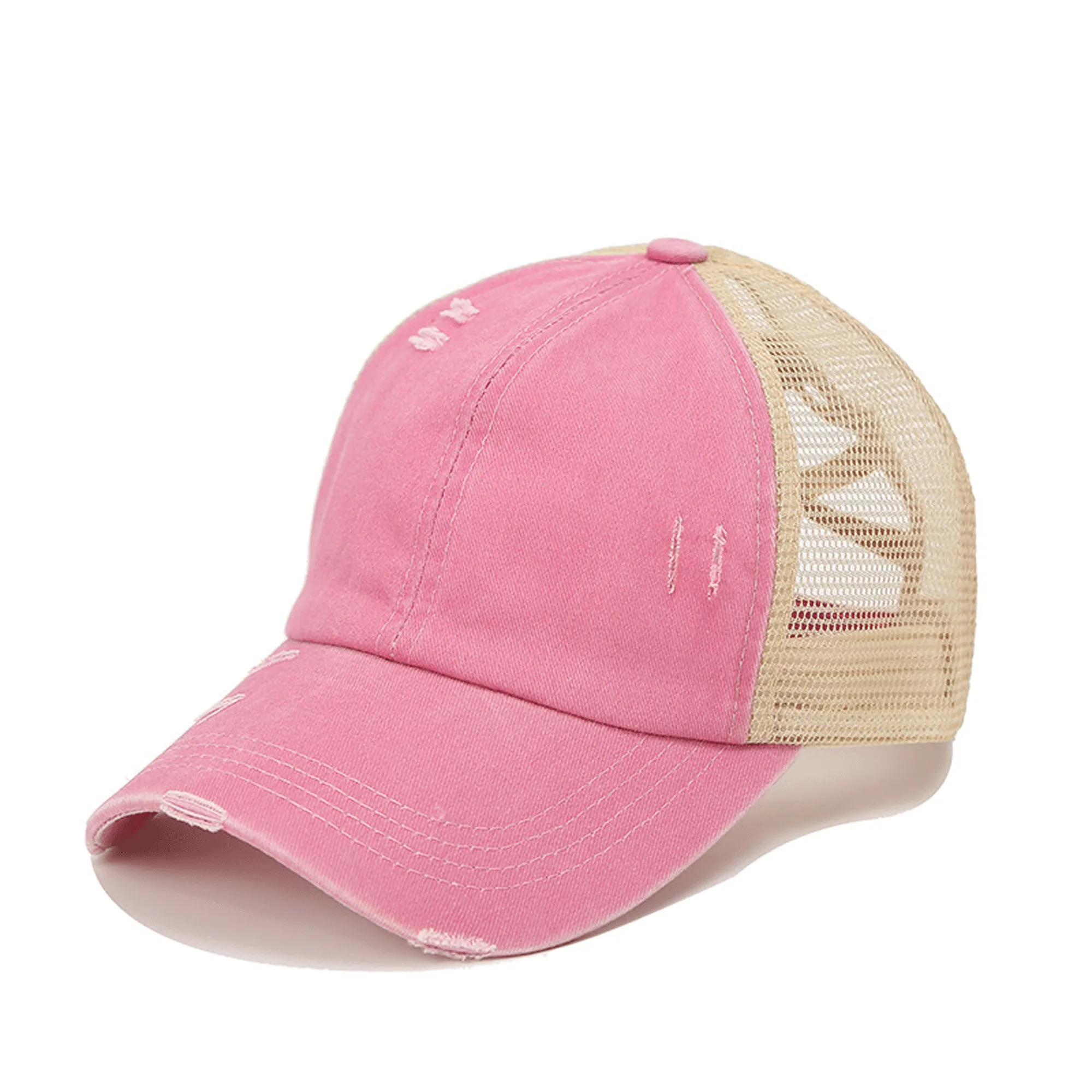 X Ponytail Washed Mesh Baseball Cap MOQ 50PCS 3