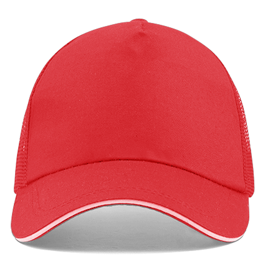 Stock Poly Cotton 5 Panel Mesh Back Cap, Hook and Loop Fastener 19
