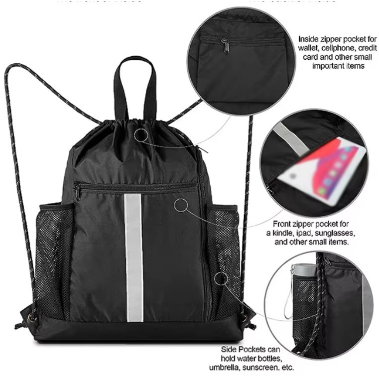 Drawstring Backpack Sports Gym Bag 3