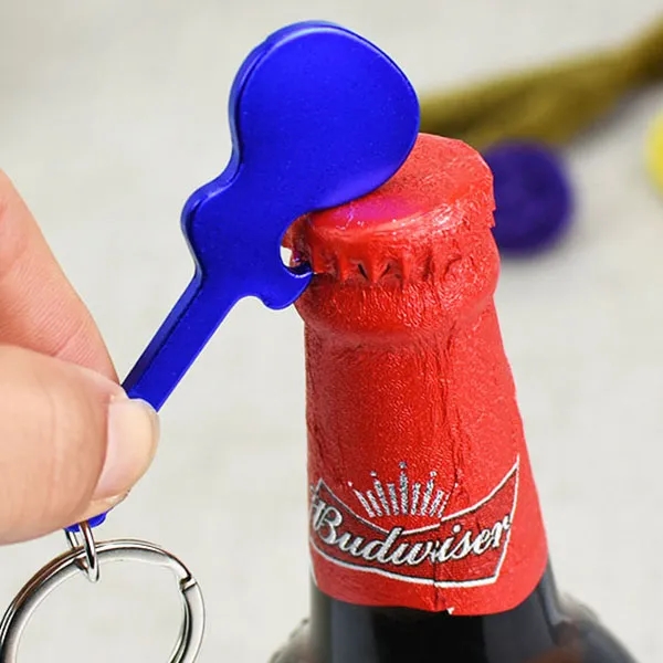 Aluminum Guitar Bottle Opener Keychain 3