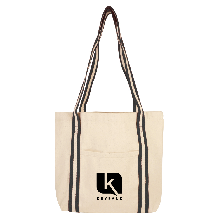 Sonoma Striped Handle 10oz Cotton Tote Bag 8