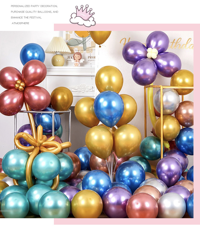 10" Metallic Advertising Helium Latex Balloon 6