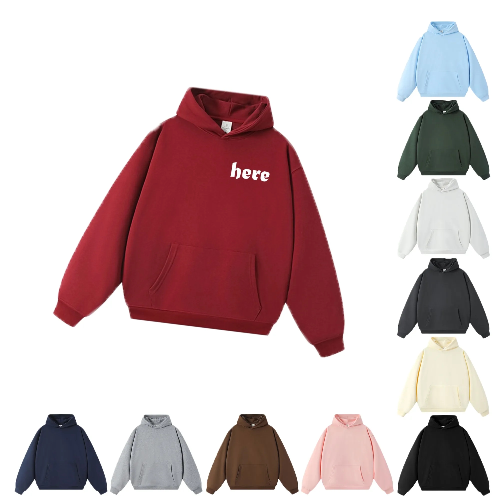 Premium Warm Pocket Pullover Hoodie Winter Sweatshirt, custom hoodie or sweatshirt with logo imprint 7