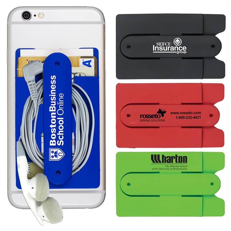 "Kickstart" Two Function Soft Silicone Cell Phone Kickstand & Wallet 5