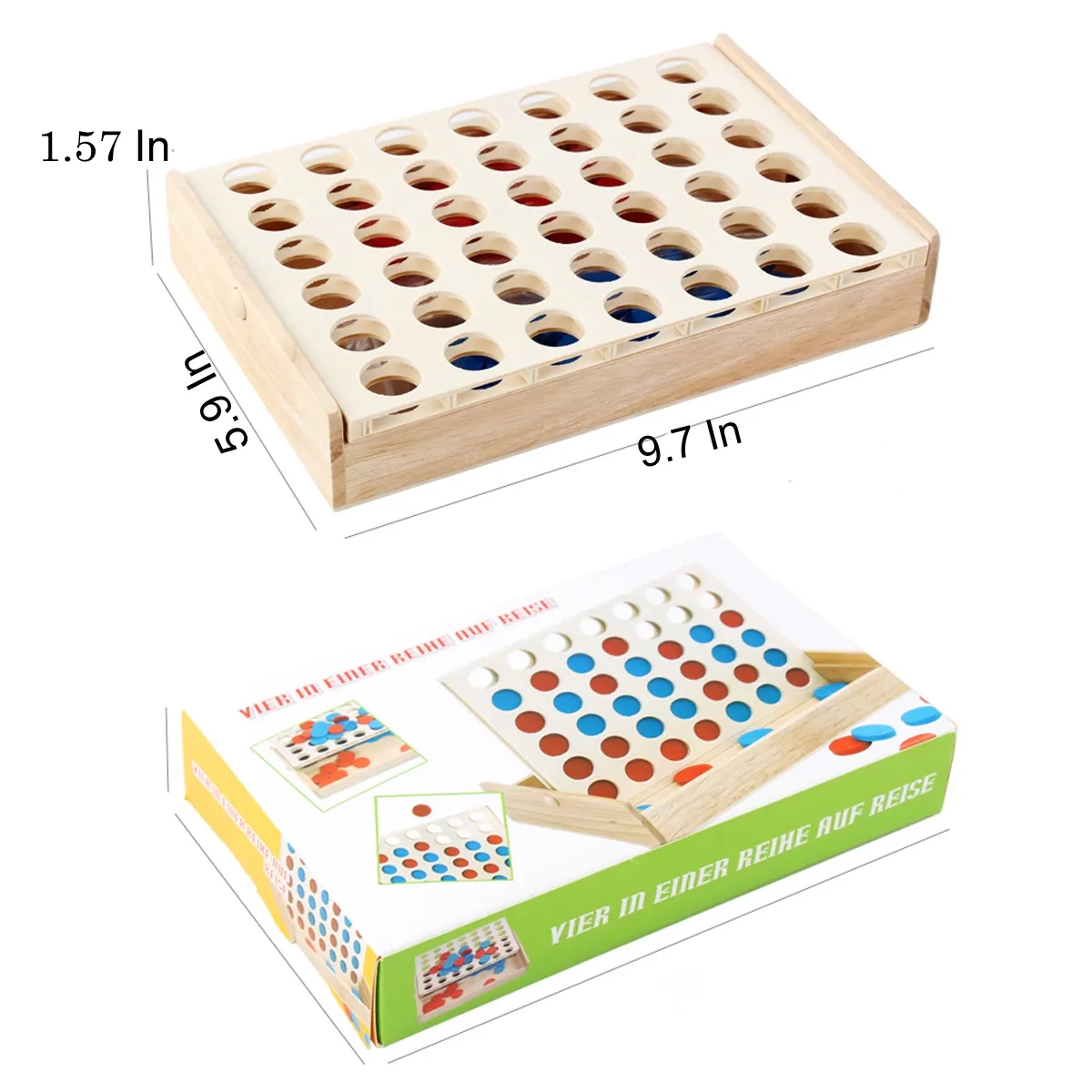 Wood Go Board Game 4 Pieces In A Row Puzzle Checkers 4