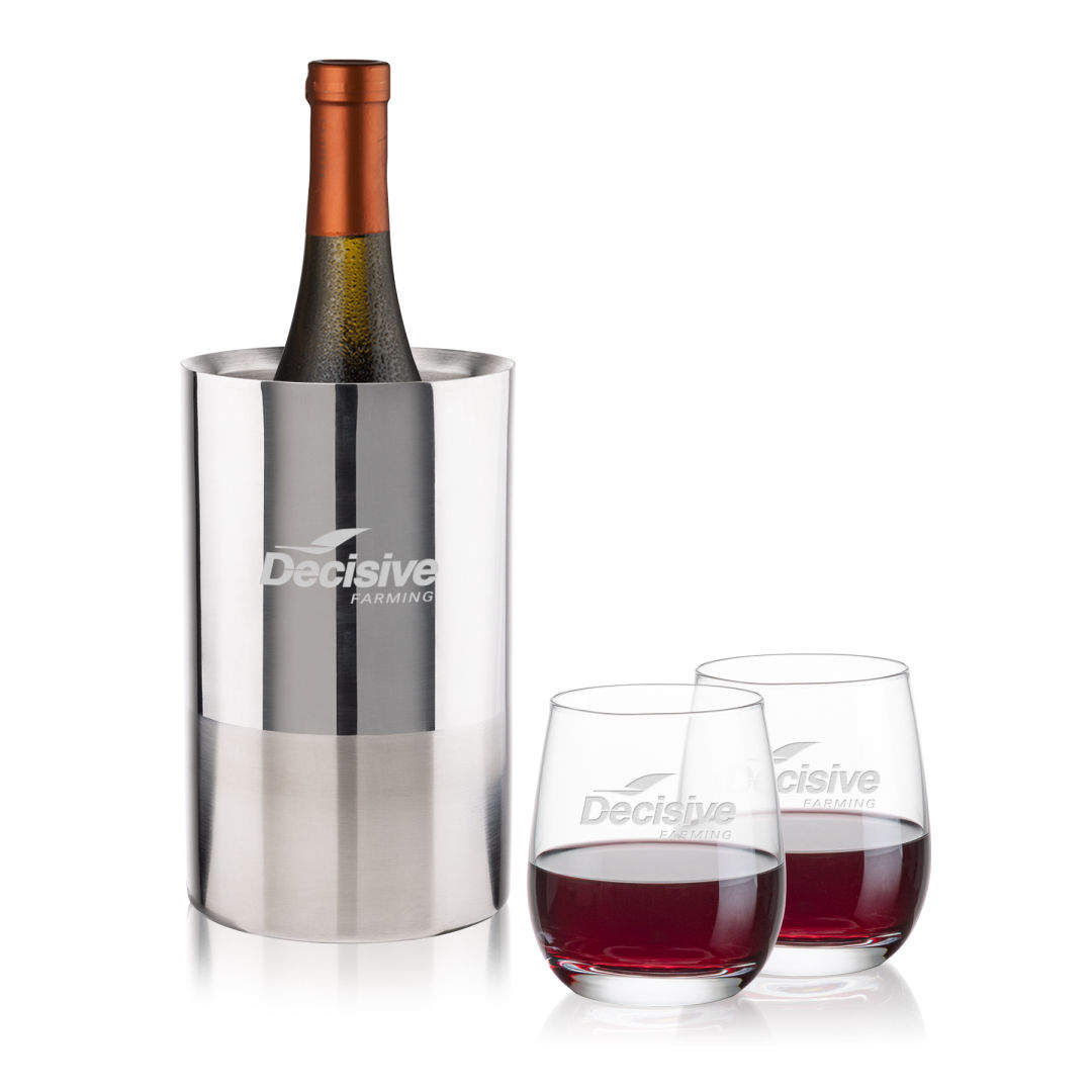 Catania Wine Cooler & Salem Stemless Wine Set