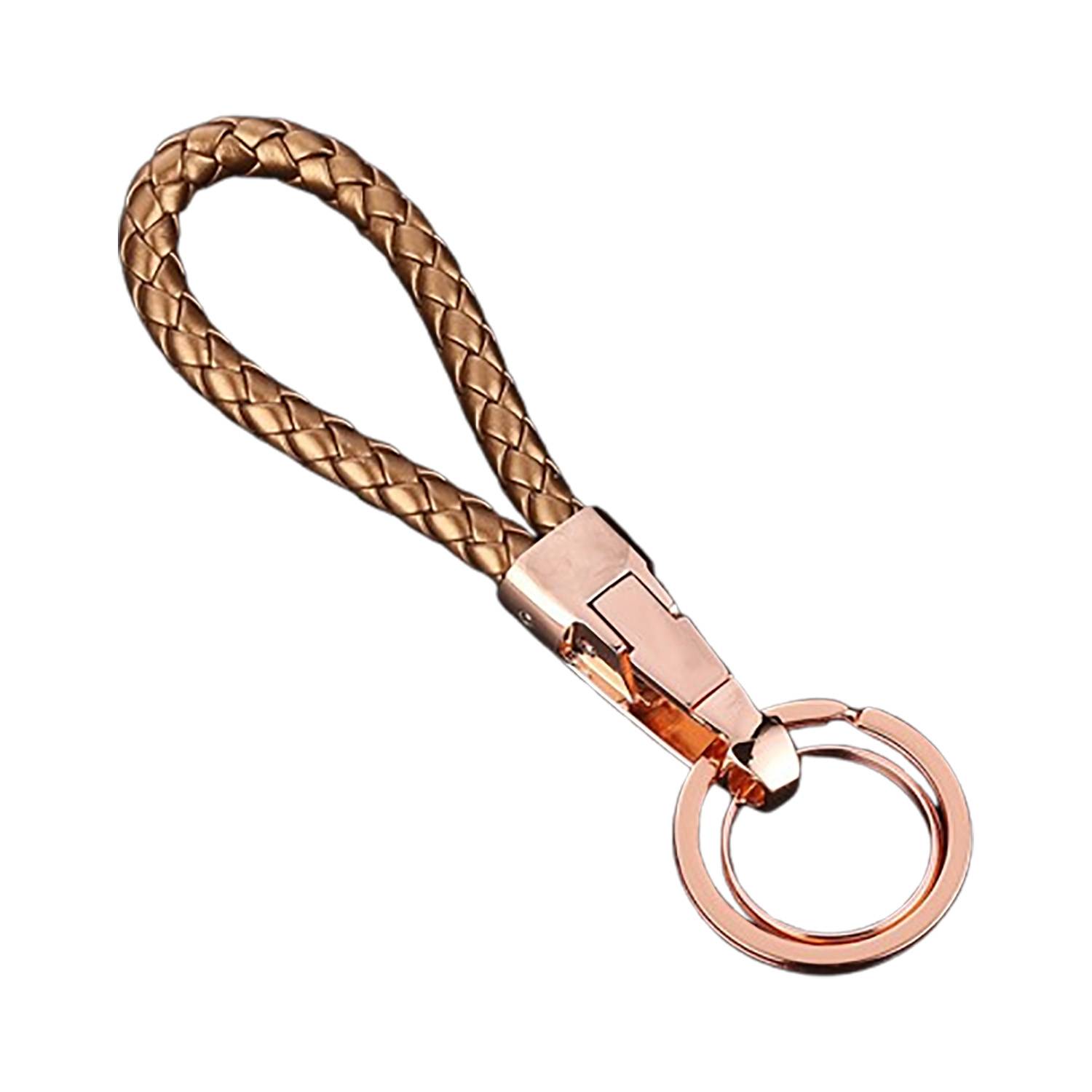 Handmade Braided Microfiber Leather Keychain 4