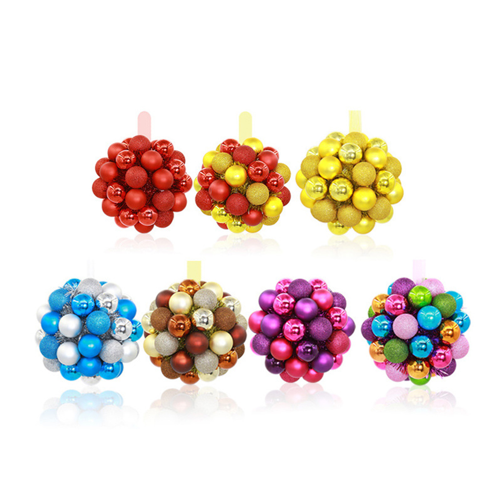 Christmas Tree 18pcs 4cm Colorful Silk Ball Bunch