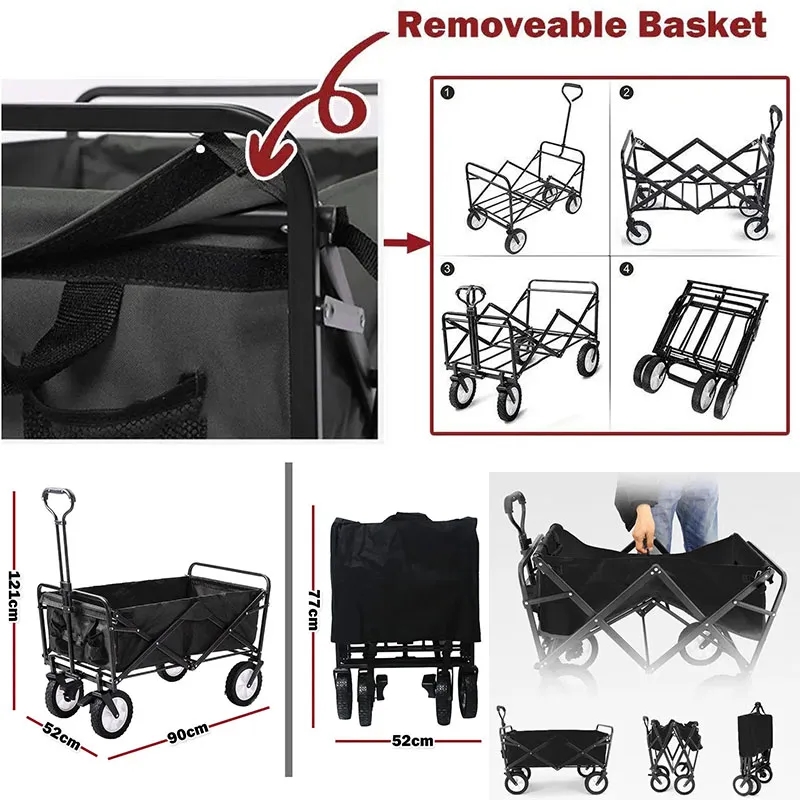 Collapsible Folding Outdoor Utility Wagon Cart 4