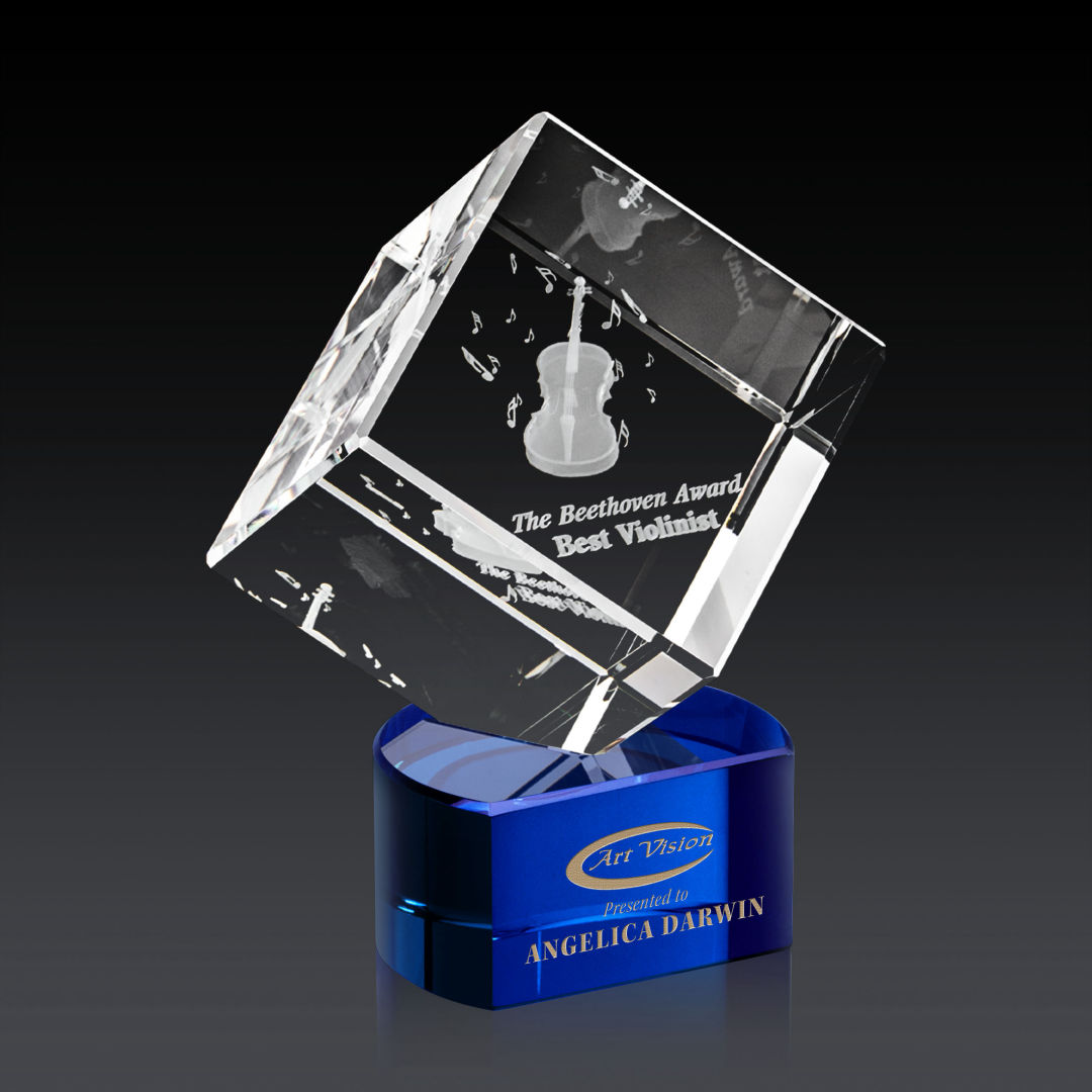 Burrill 3D Award on Paragon Base - Blue 5