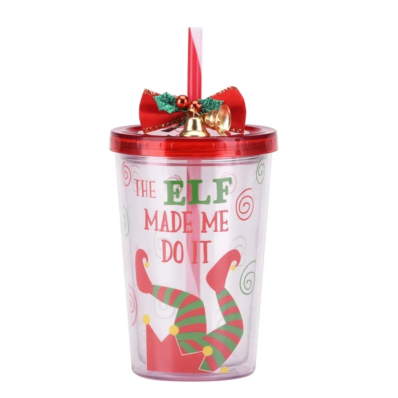 Christmas Double Layer Plastic Water Cup 6
