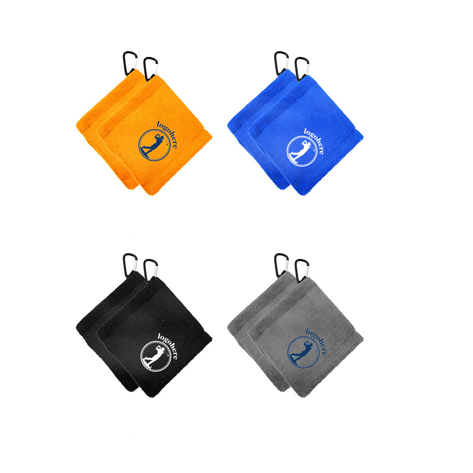 MOQ 50 Microfiber Golf Towel With Fastener 5