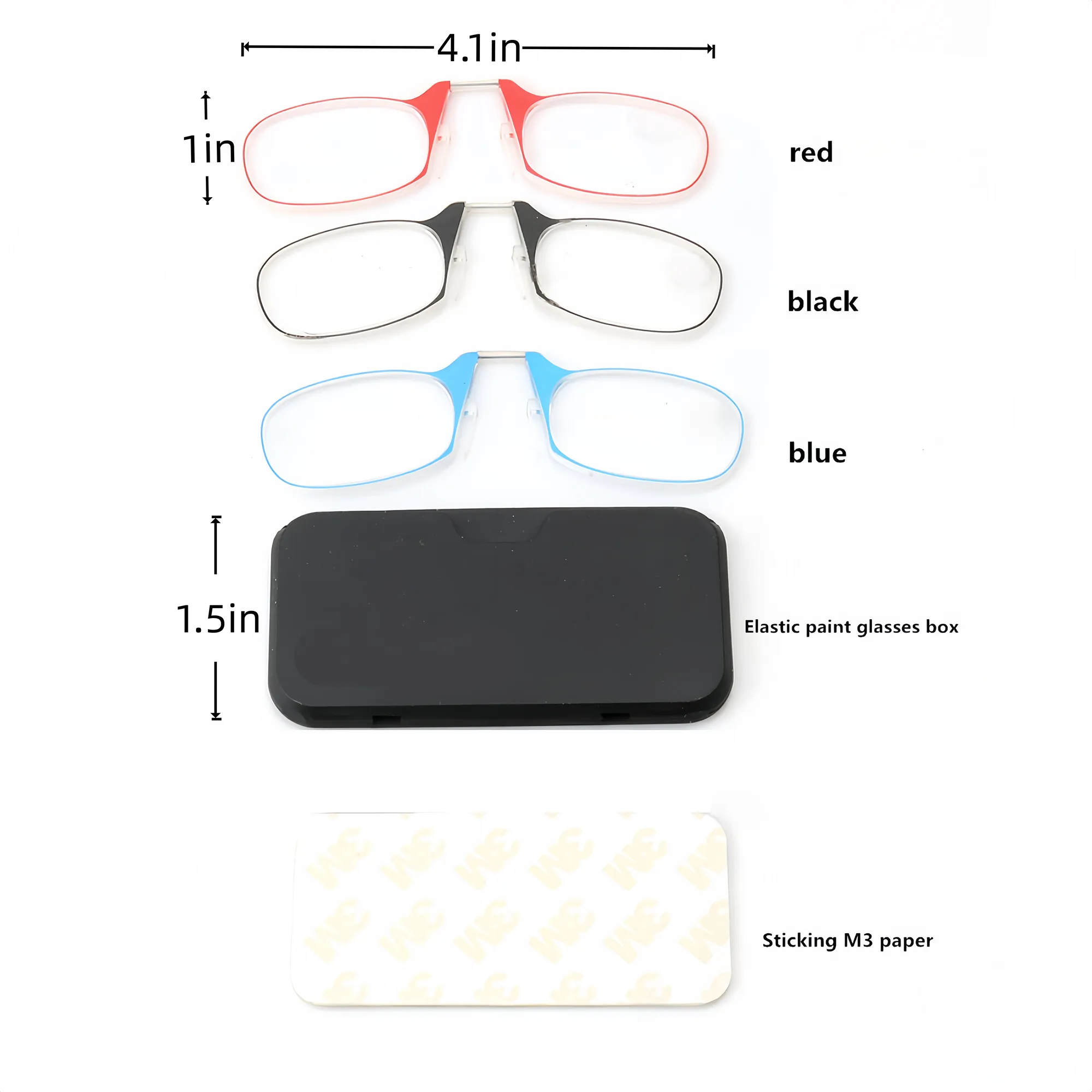 Card - Case Nose - Clip Ultralight Reading Glasses 3