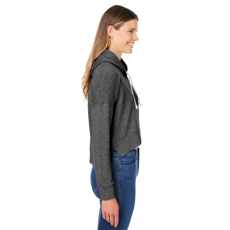 J America Ladies' Triblend Cropped Hooded Sweatshirt, custom hoodie or sweatshirt with logo imprint 8