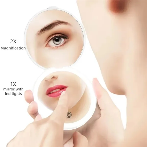 LED Pocket Mirror with Magnification & USB Cable 12