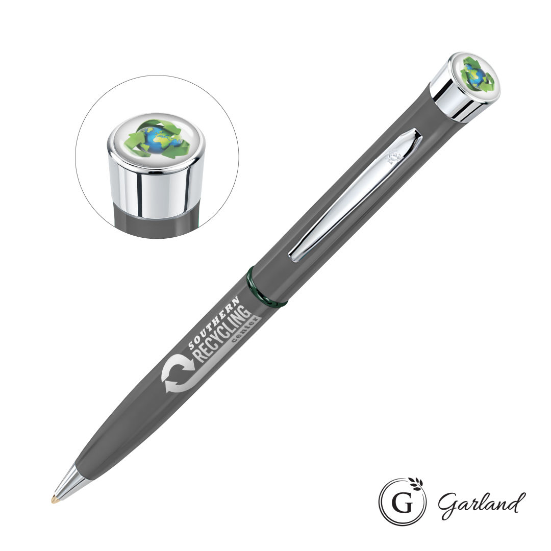 Garland® Recycled Custom Ballpoint Twist Pen - Chrome Accent 3