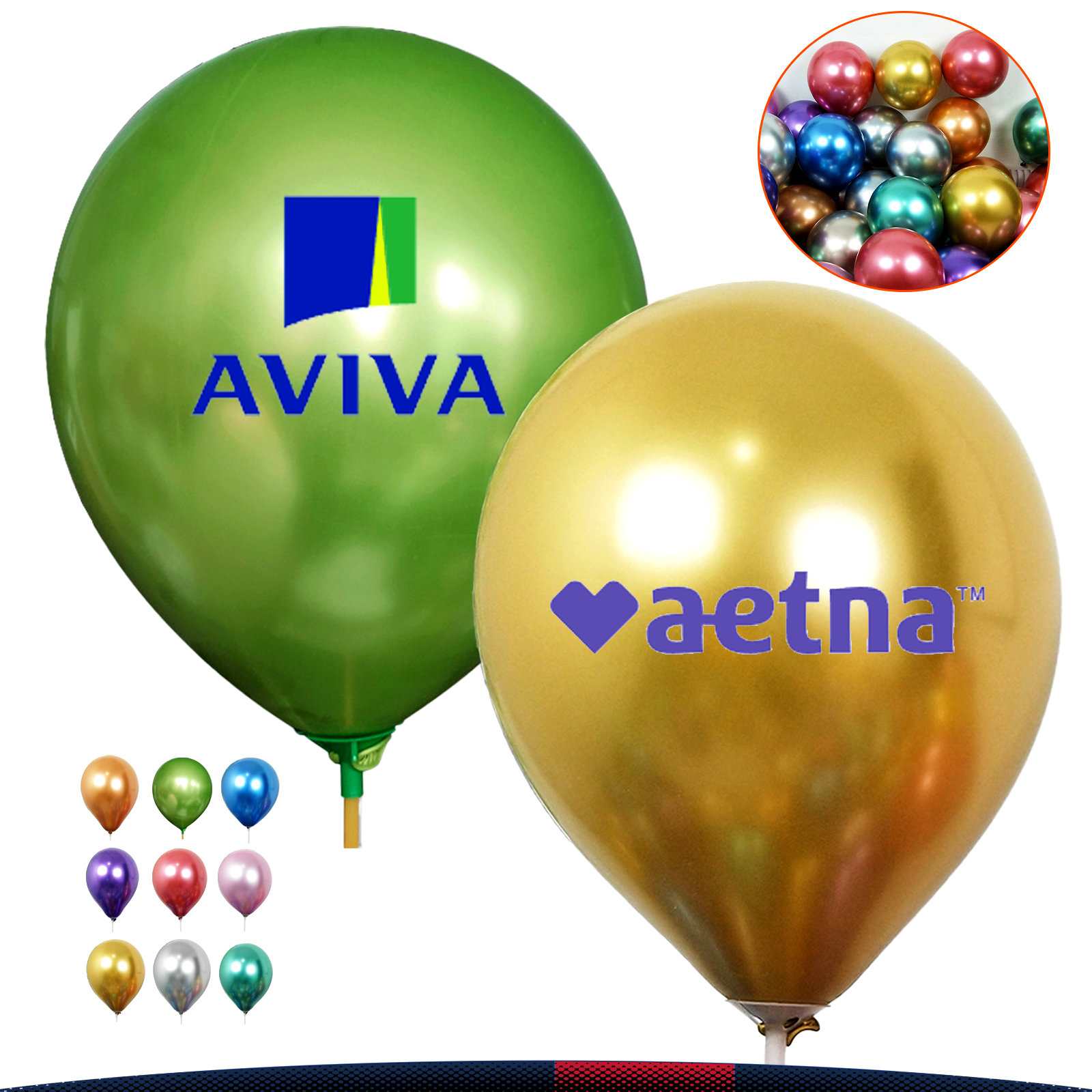 Metallic Color 12" Latex Balloons 6