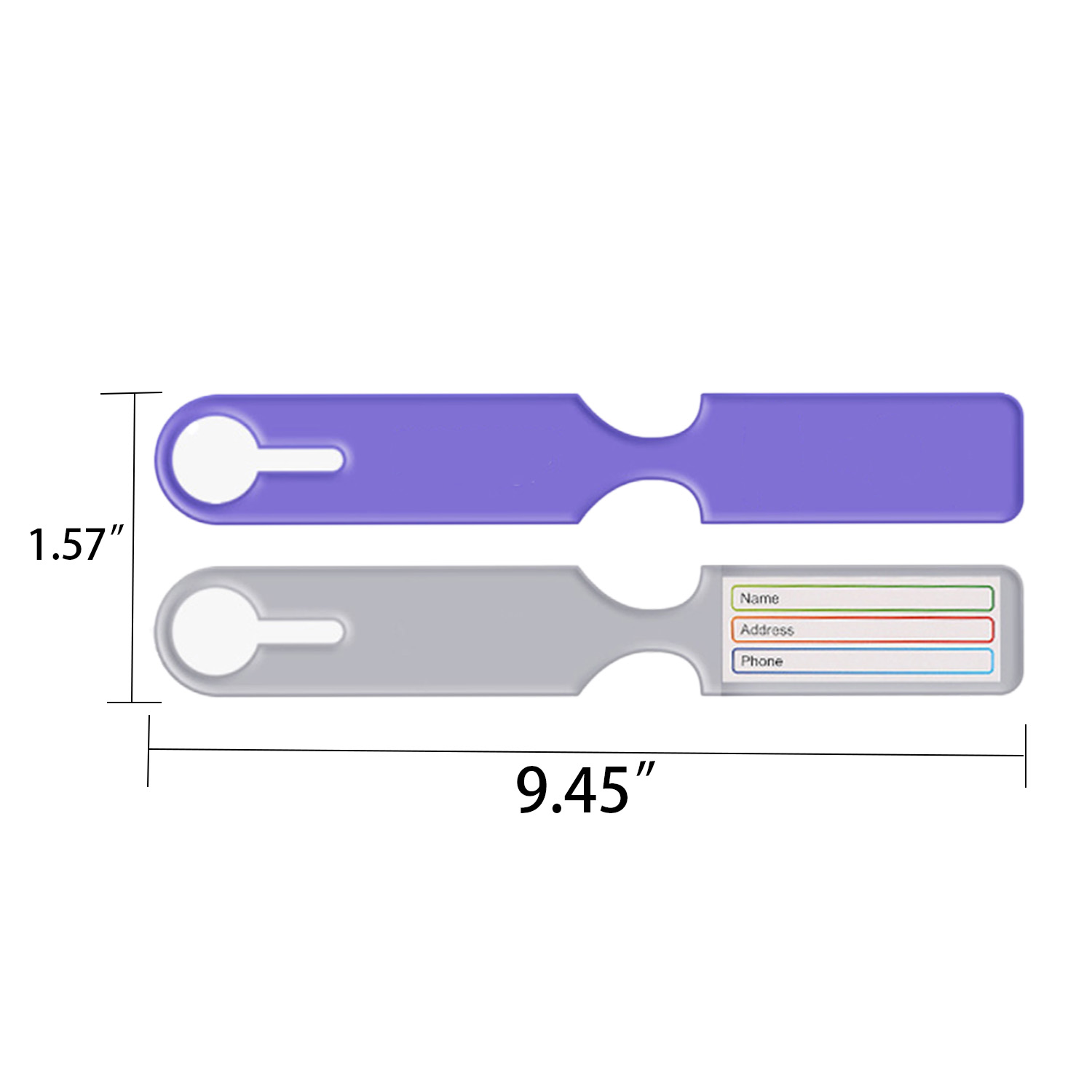 PVC Luggage Tag with Double Buckle and ID Panel 5