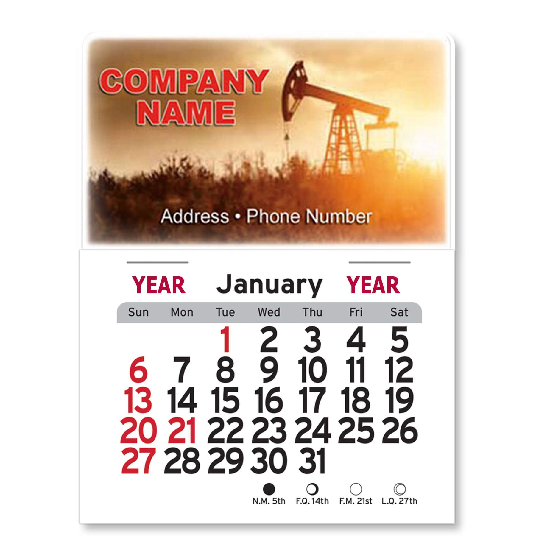 Adhesive Peel-N-Stick® Calendar - Rectangle 45