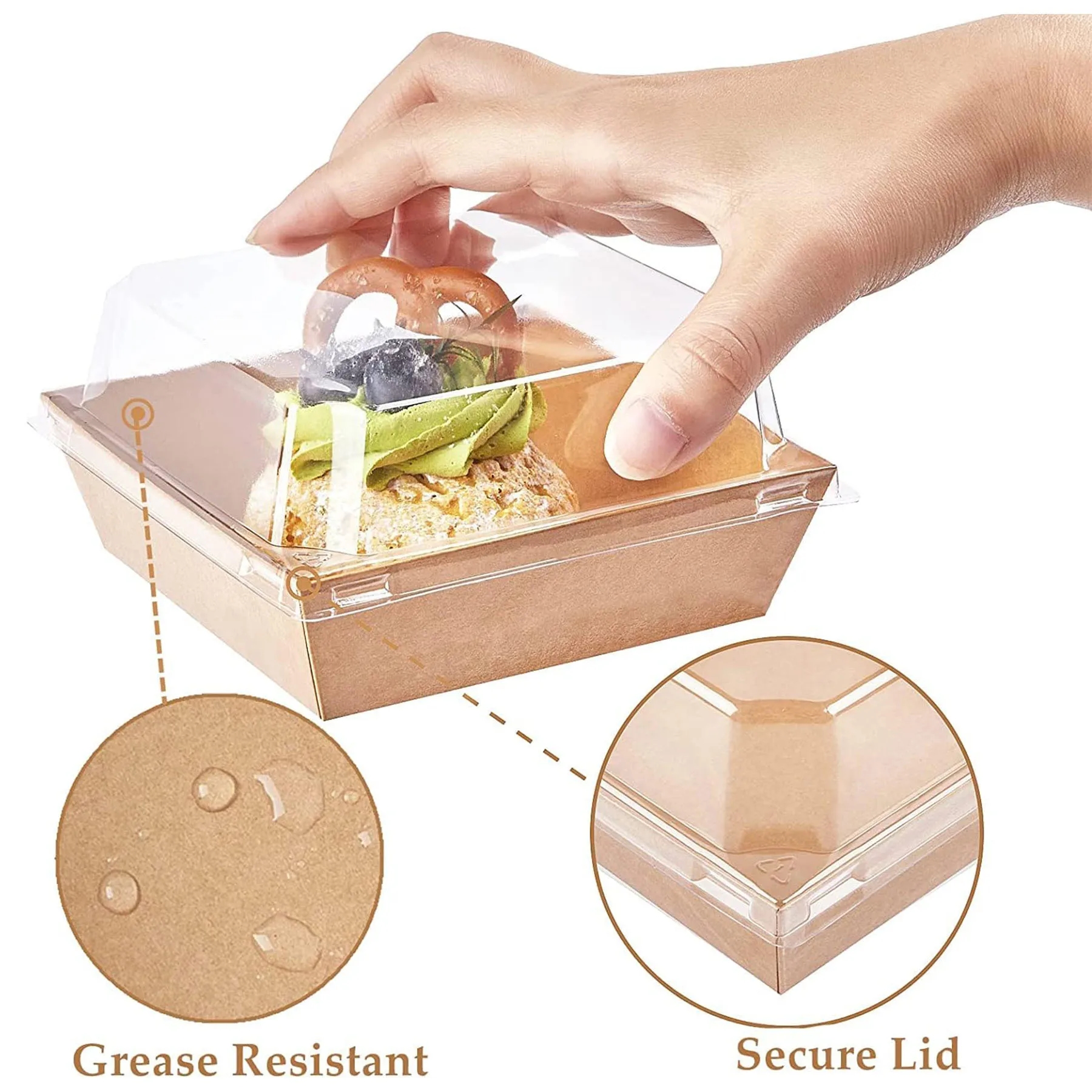 Cake Slice Boxes with Clear Lids 3