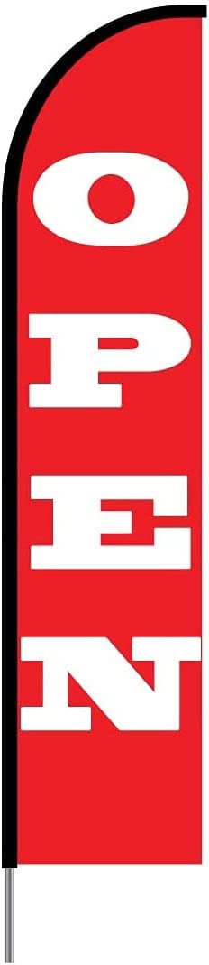 Open(Red) Flag Kit 15' Feet Feather Flag Sign sale flag Outdoor Banner 2