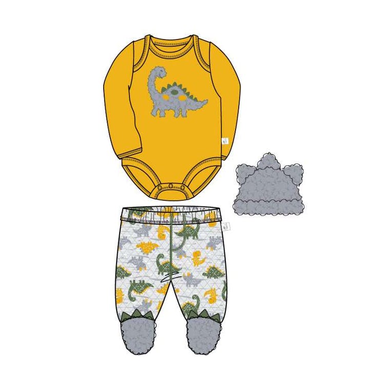 Boy's Quilted Pant Sets with Sherpa Hats Size 0-9 Months 2