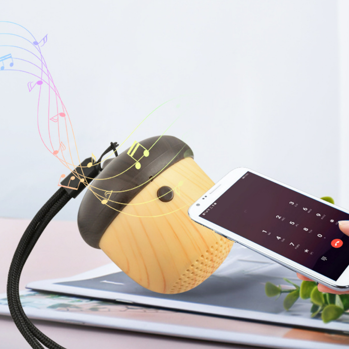 Acorn Shape Portable Bluetooth Mini Speaker with Mic 5