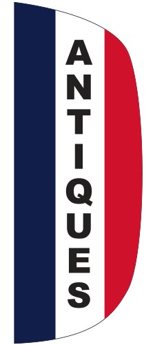 "ANTIQUES" 3' x 8' Message Flutter Flag 2