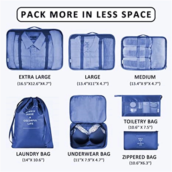 7 Pcs Travel Luggage Organizers Bag Set 8