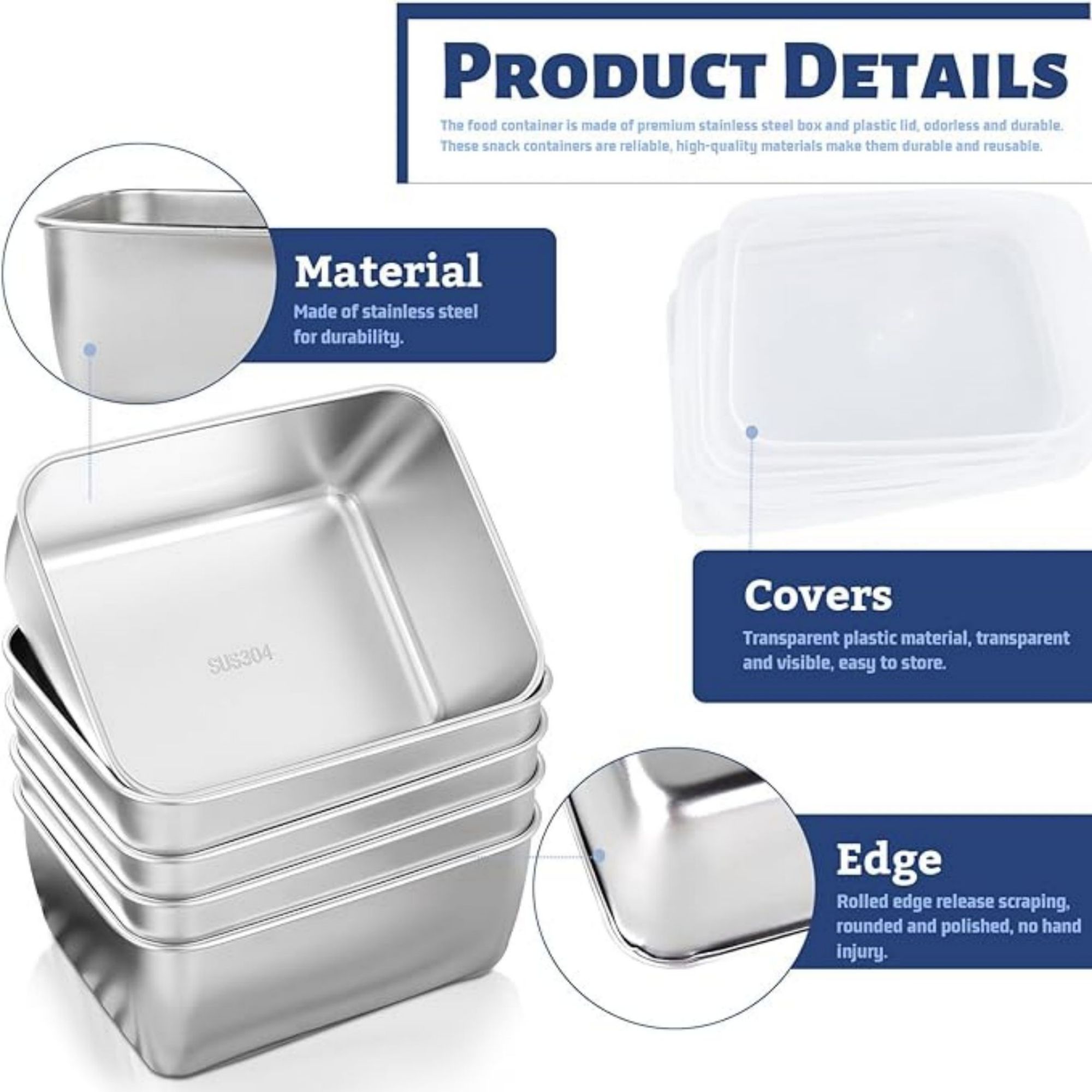 Stainless Steel Food Containers With Lids 1