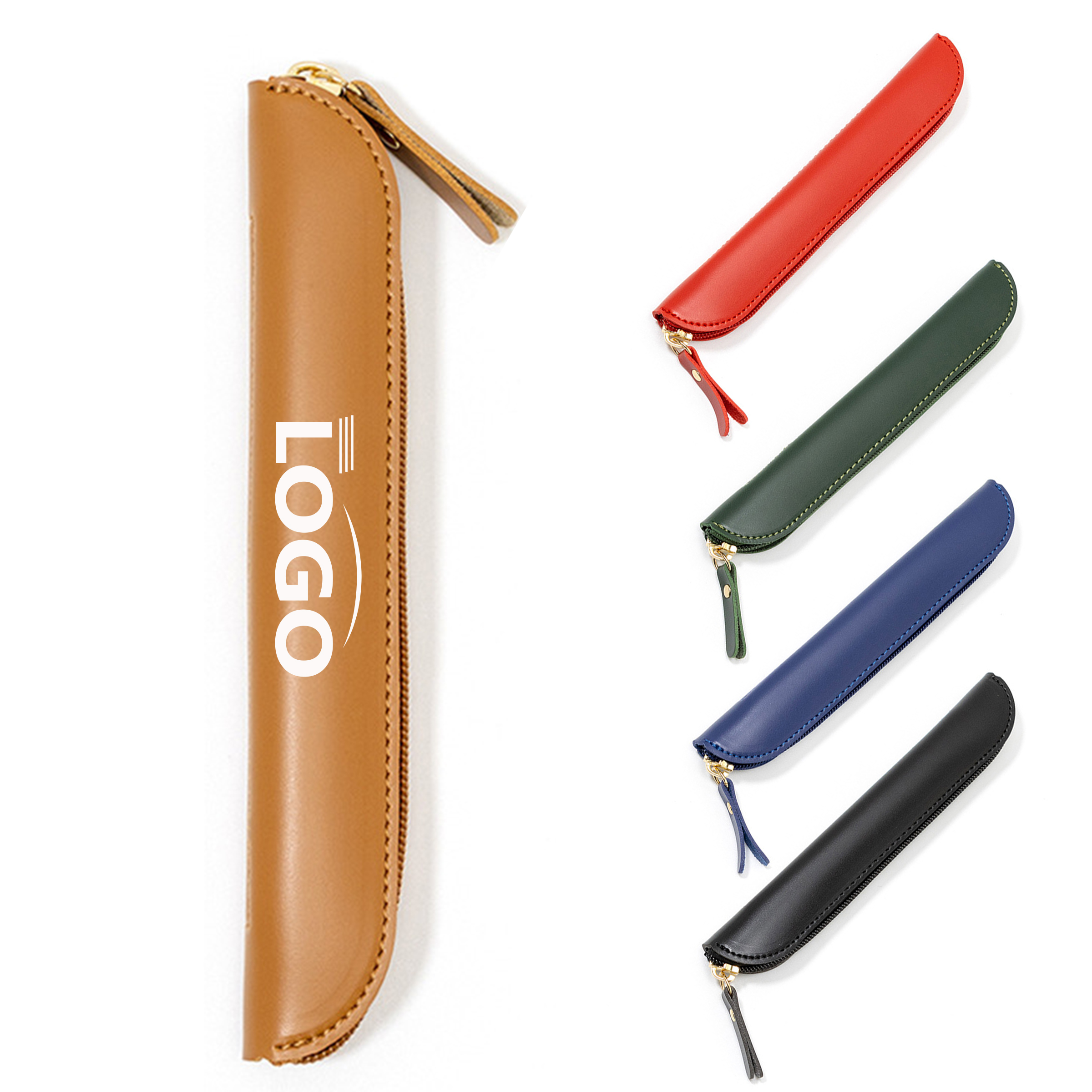 Sleek PU Leather Zippered Pencil Case 2