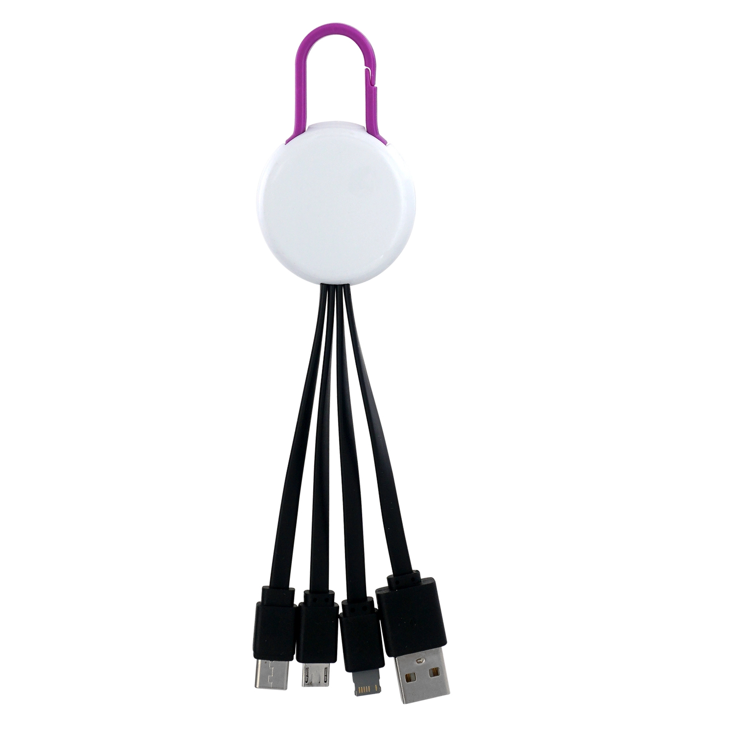 WHITE COLORFUL CLIP 3 IN 1 CHARGING CABLE 22