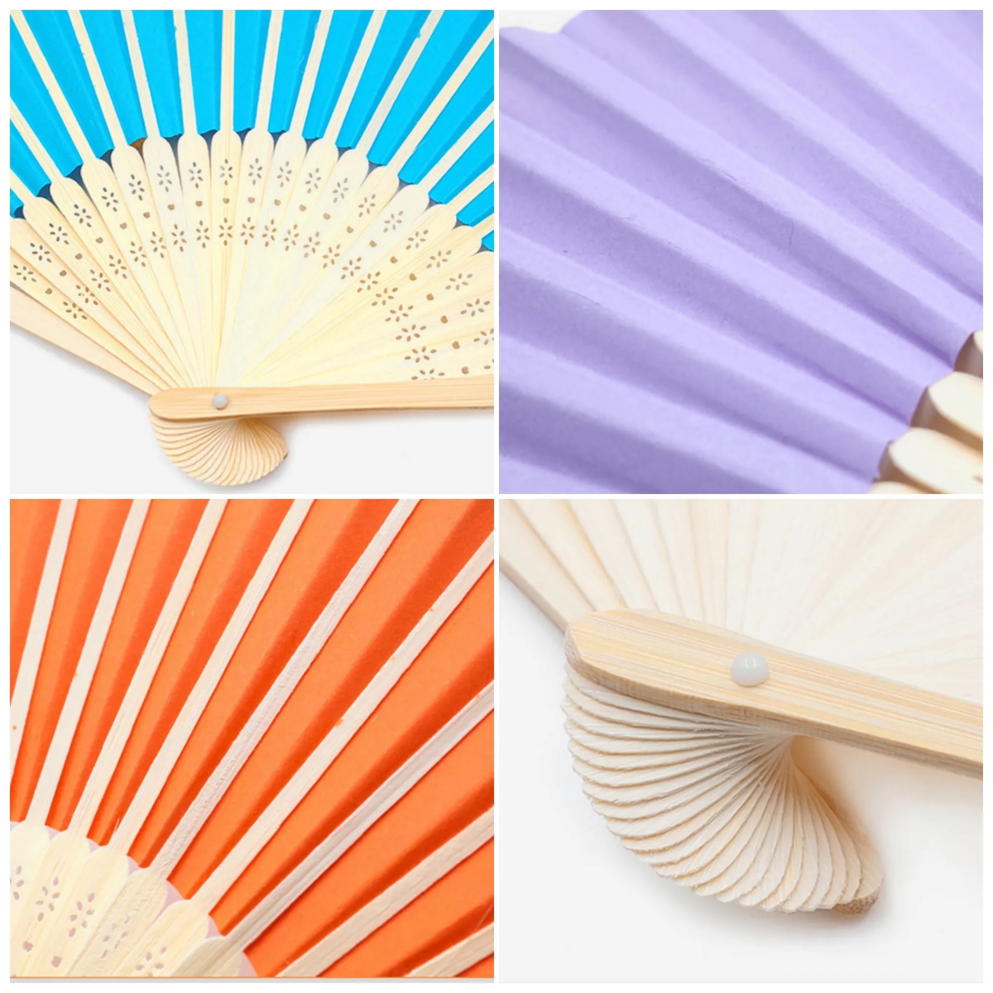 Folded Paper Hand Bamboo Fan 2