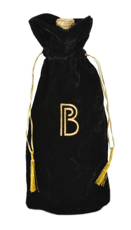 Velvet Wine Drawstring Bag 6x13" 2