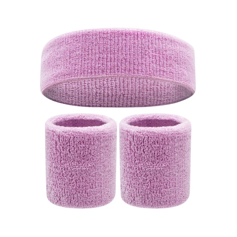 Sweatband Sports Headband Wristband Set 4