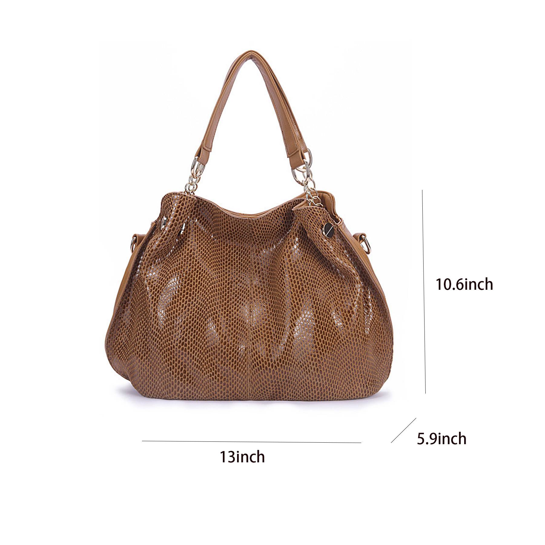 PU Leather Large Serpentine Handbag Tote Bag for women, custom tote bag with logo imprint 8