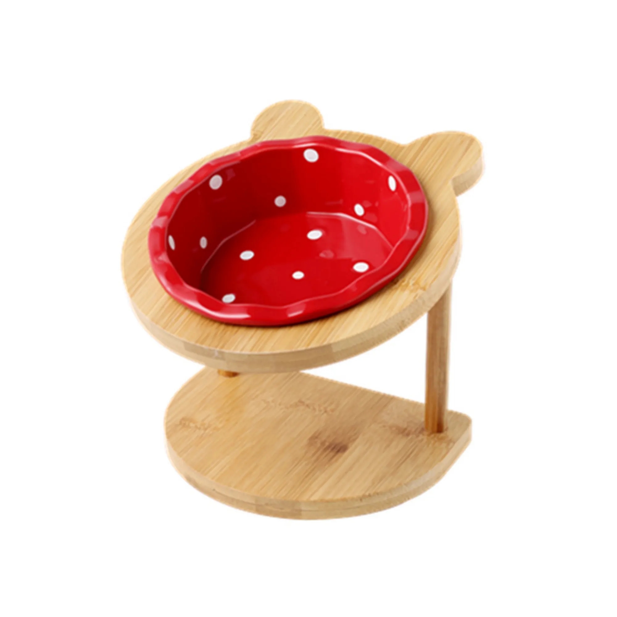 Ceramic Cat Food Dish Bowl Rack And Cat-Bowl 4