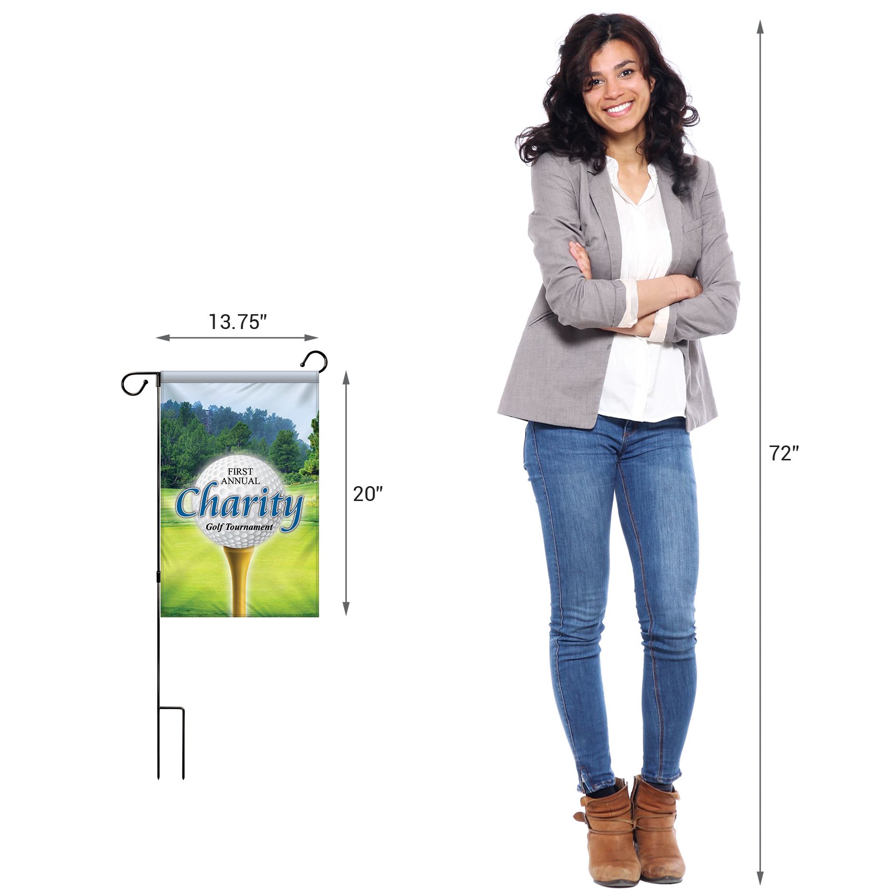 14" x 20" Custom Single Reverse Garden Banner 6
