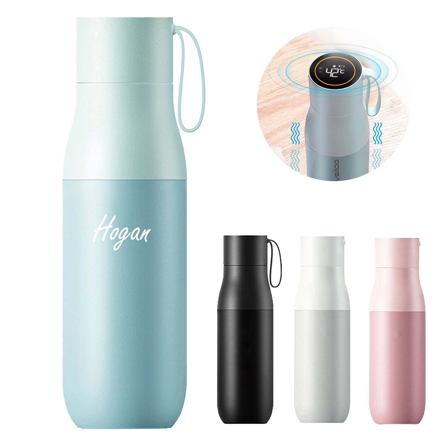 Smart temperature display tumbler cup Insulation Bottle, custom water bottle with logo imprint 2