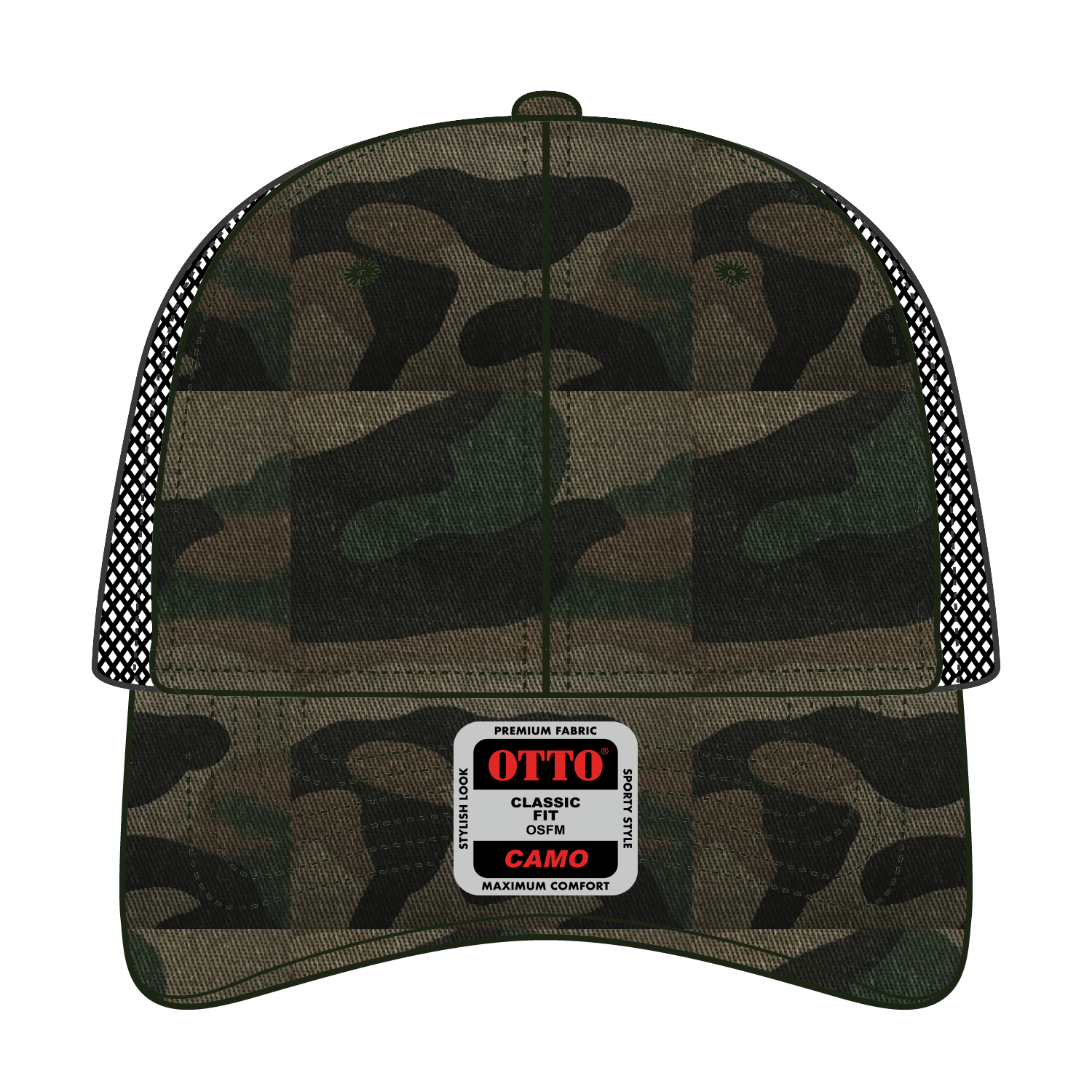 OTTO CAP® Camouflage 6 Panel Low Profile Mesh Back Trucker Hat 17