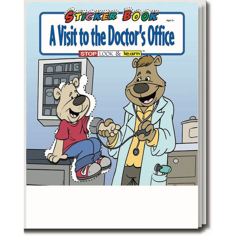 A Visit to the Doctor's Office Coloring Books - 8 Pages Stickers Ages 3-11 2