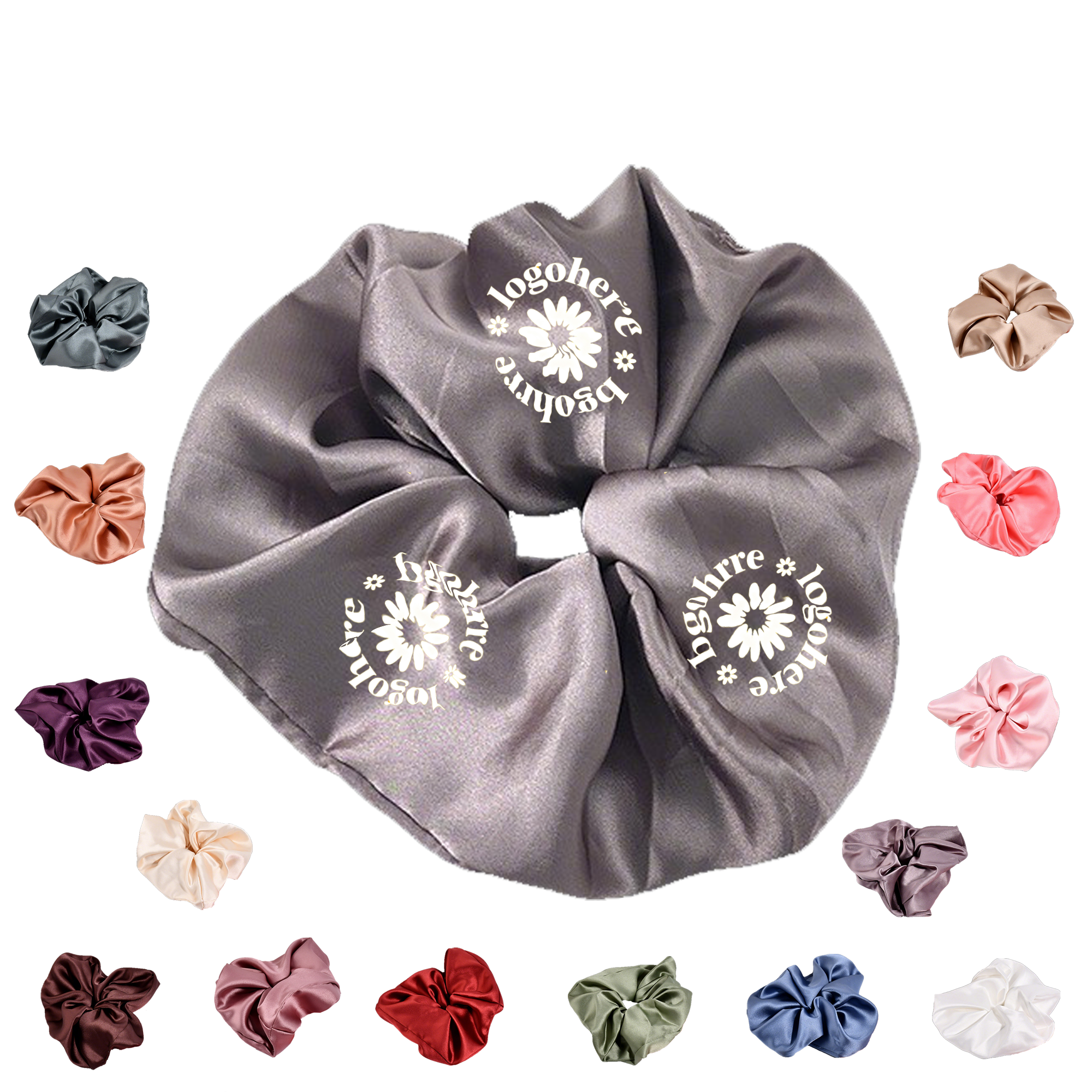 Oversized Thick Satin Hair Scrunchies 2
